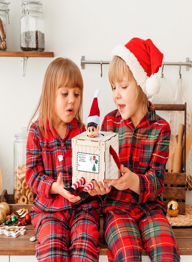 BkeeCten Christmas Elf Crate with Gift Card, Santa’s Elf Delivery Box, Wooden Elf Holder with Name Tag Sticker Christmas Gift for Kids - Holds One Elf (Elf Not Included) - Image 5